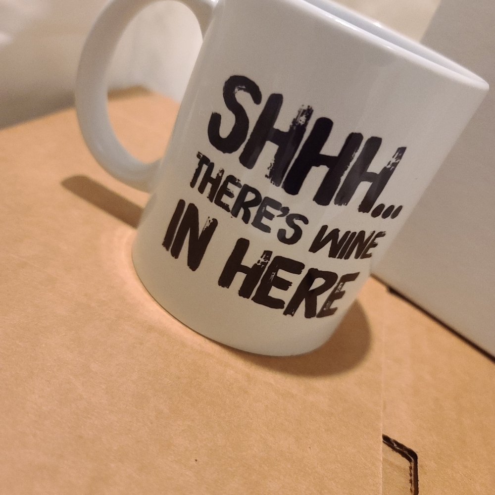 Shhh There's Wine In Here 11oz Ceramic Coffee Mug
